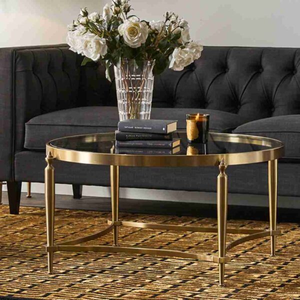 Jak Glass Coffee Table - Gold - Image 5